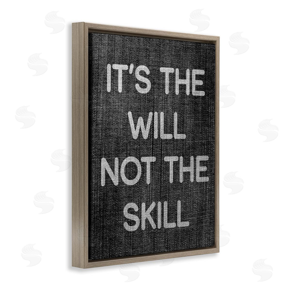 Stupell Studio Will Not Skill Phrase Brown Floating Frame Canvas Wall Art Print