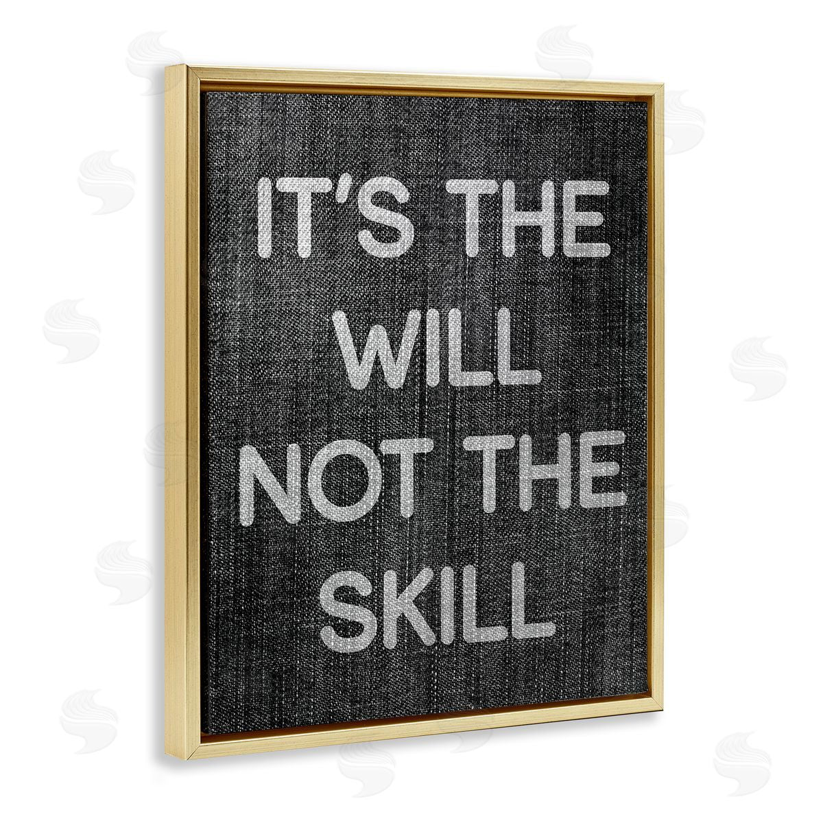 Stupell Studio Will Not Skill Phrase Gold Floating Frame Canvas Wall Art Print