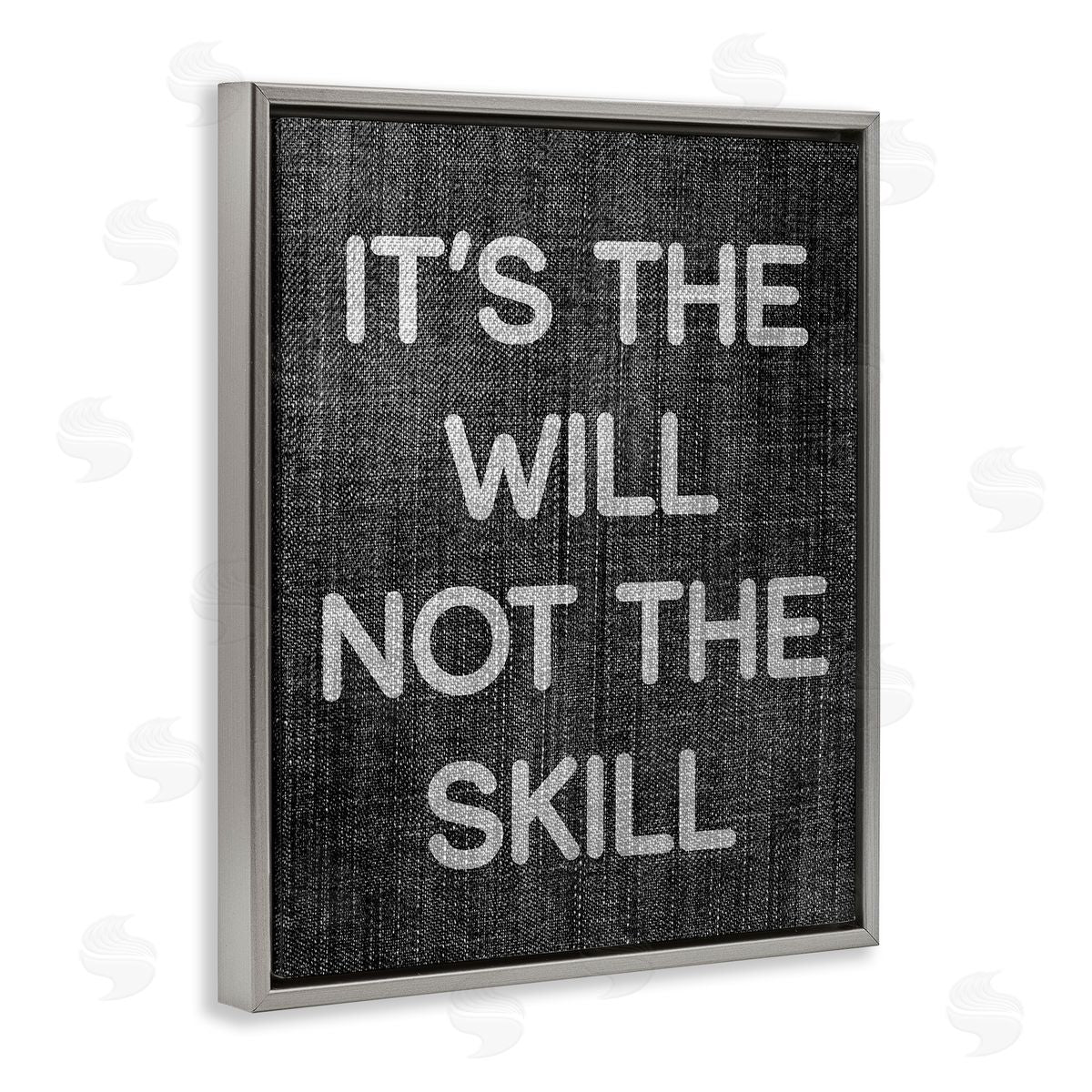 Stupell Studio Will Not Skill Phrase Gray Floating Frame Canvas Wall Art Print