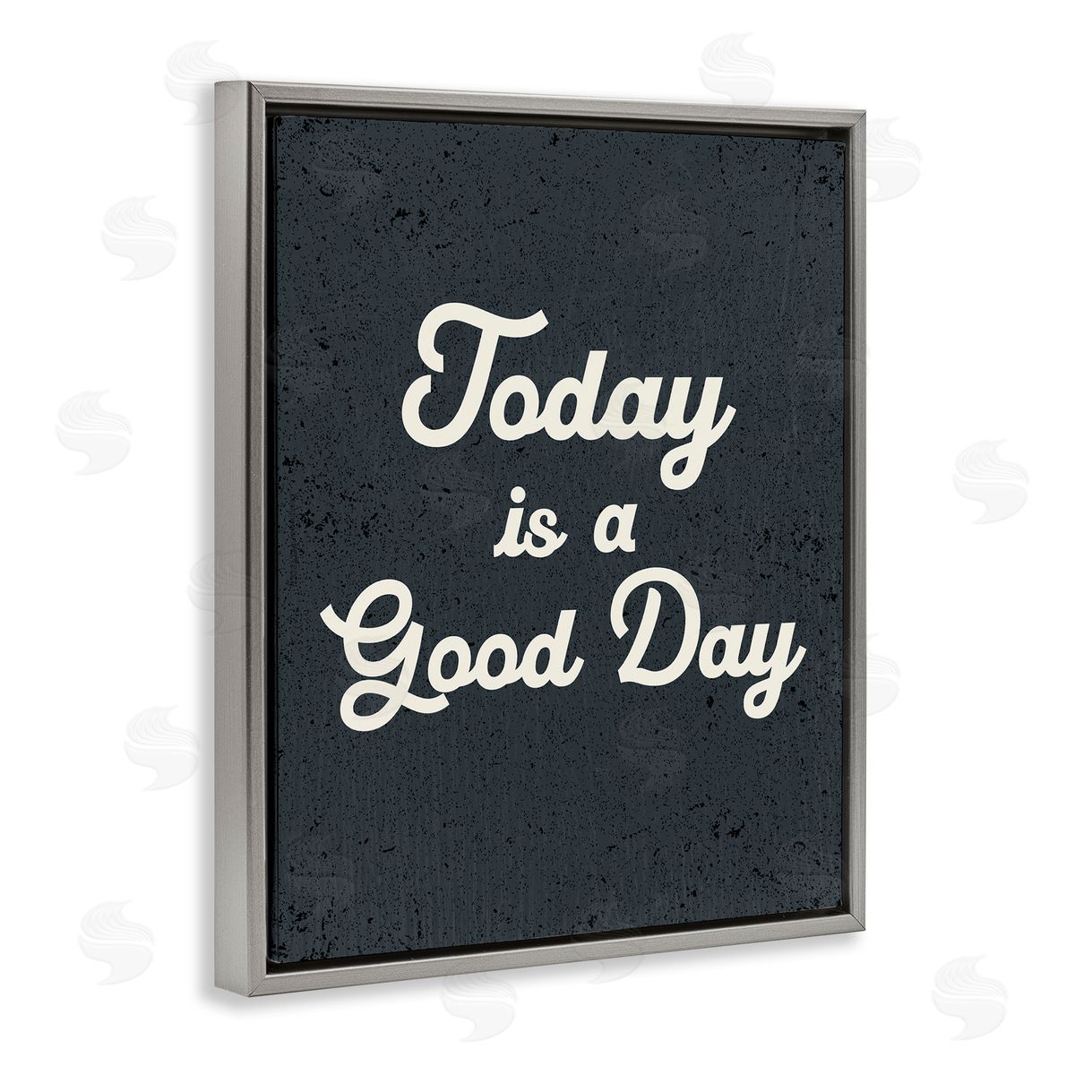 Stupell Studio Today Is Good Day Vintage Gray Floating Frame Canvas Wall Art Print