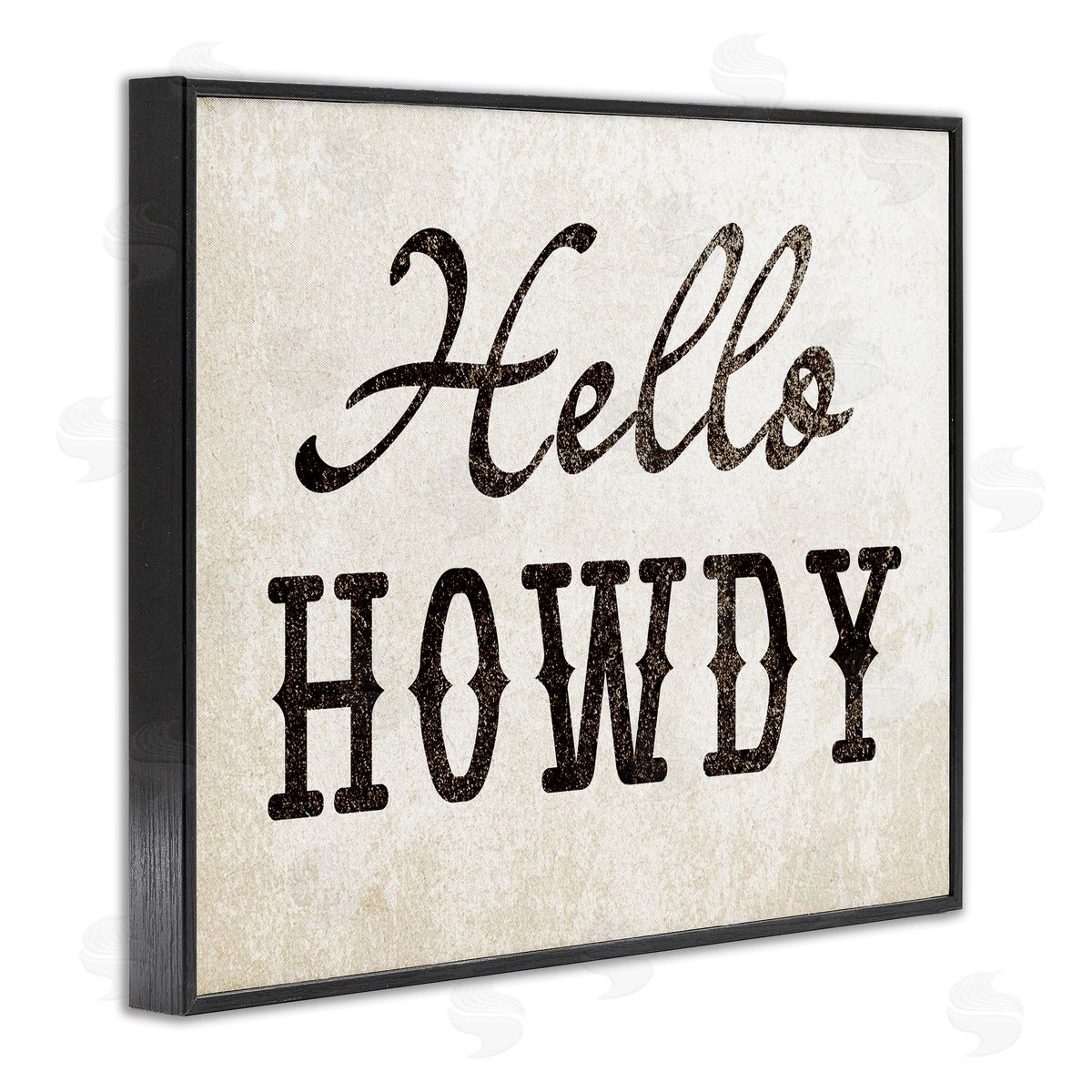 Stupell Studio Western Hellow Howdy Black Framed Giclee Wall Art Print