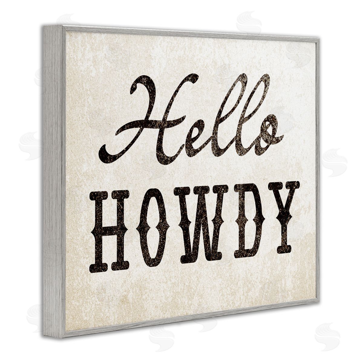 Stupell Studio Western Hellow Howdy Gray Framed Giclee Wall Art Print