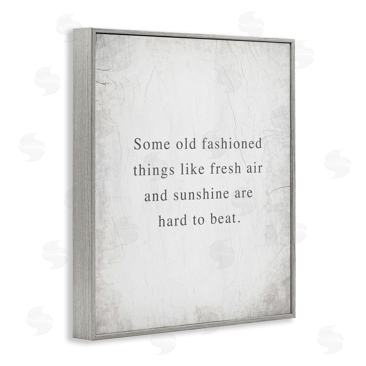 Stupell Studio Fresh Air & Sunshine Sentiment Gray Framed Giclee Wall Art Print