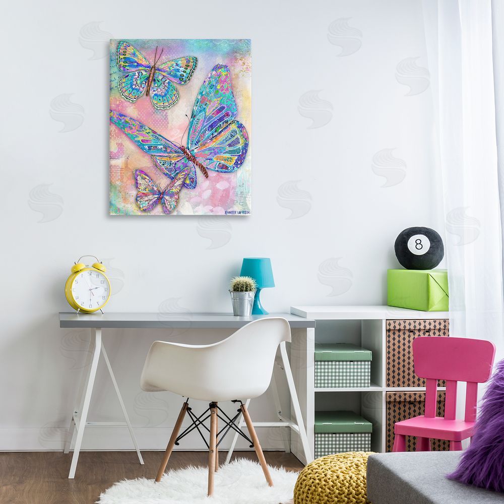 Jennifer Lambein Rustic Glam Butterflies Canvas Wall Art Print in Room