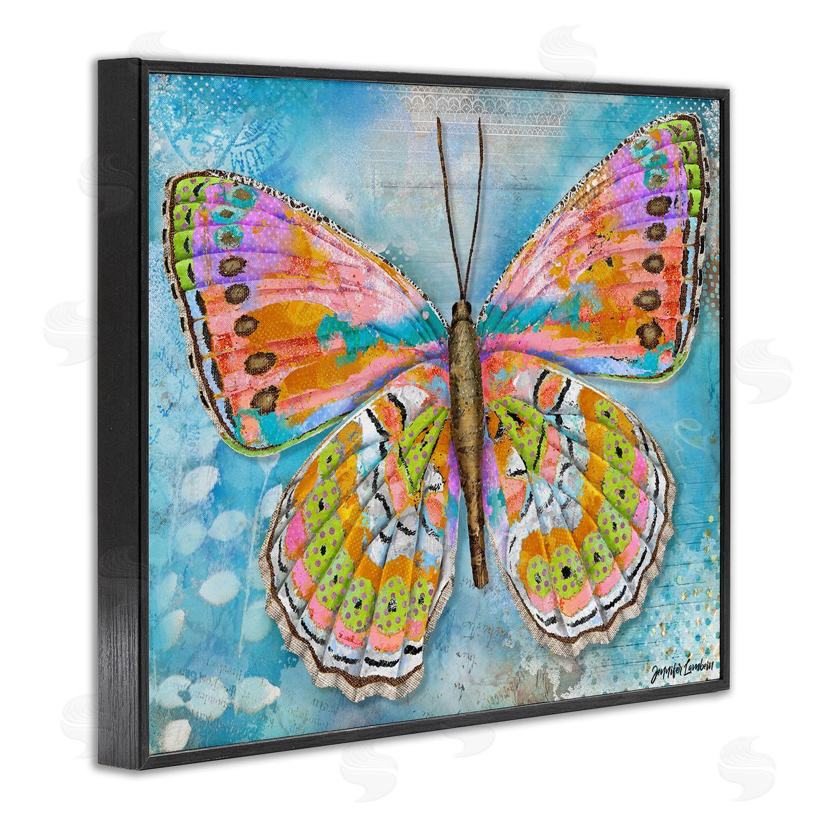 Jennifer Lambein Celebration Butterfly Wings Black Framed Giclee Wall Art Print