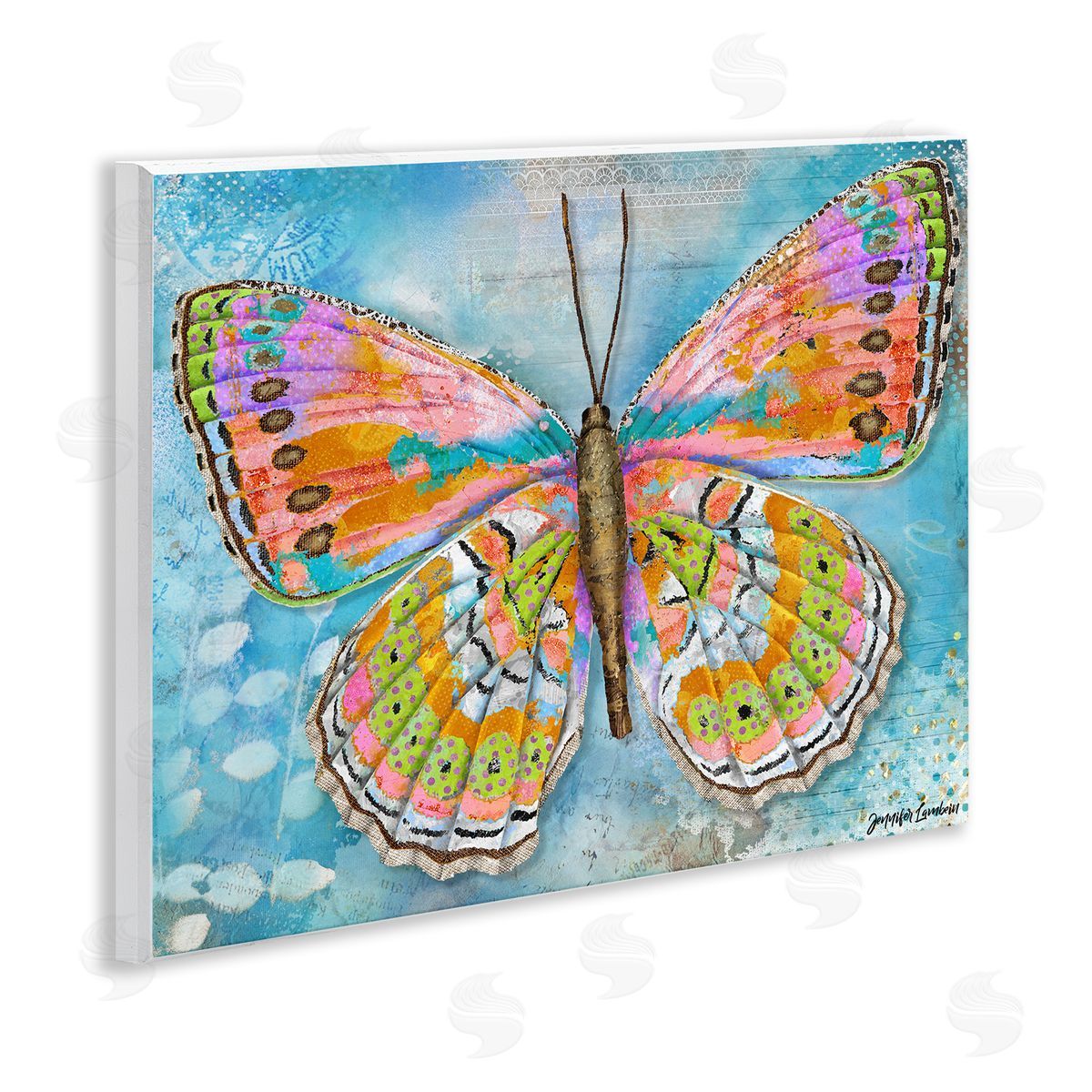 Jennifer Lambein Celebration Butterfly Wings Wooden Wall Plaque Art Print