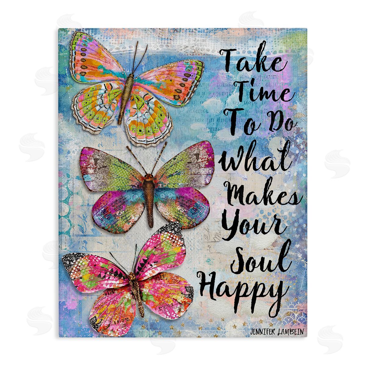 Jennifer Lambein Makes Your Soul Happy Butterfly Canvas Wall Art Print