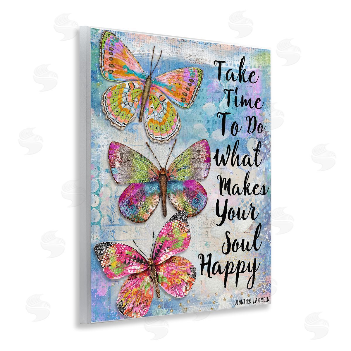Jennifer Lambein Makes Your Soul Happy Butterfly Wooden Wall Plaque Art Print