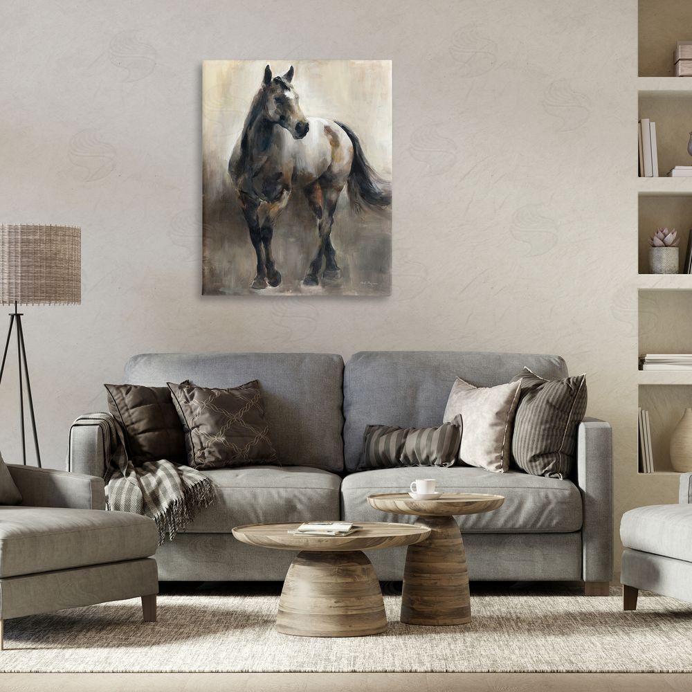 Marilyn Hageman Copper & Nickel Horse Canvas Wall Art Print in Room