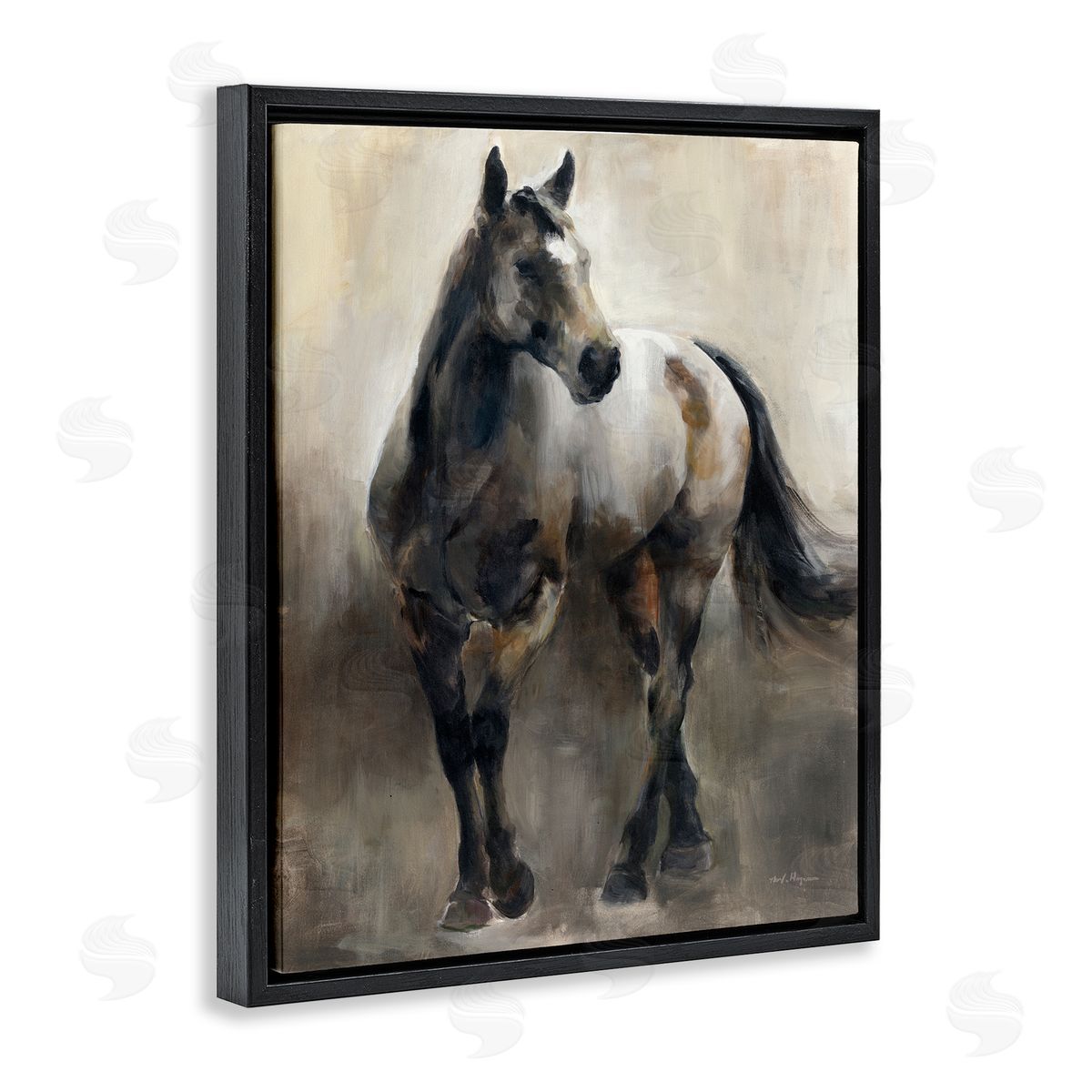 Marilyn Hageman Copper & Nickel Horse Black Floating Frame Canvas Wall Art Print
