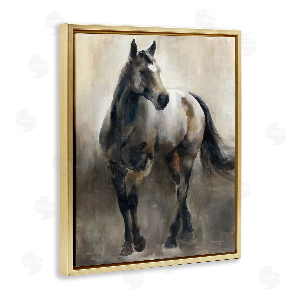 Marilyn Hageman Copper & Nickel Horse Gold Floating Frame Canvas Wall Art Print