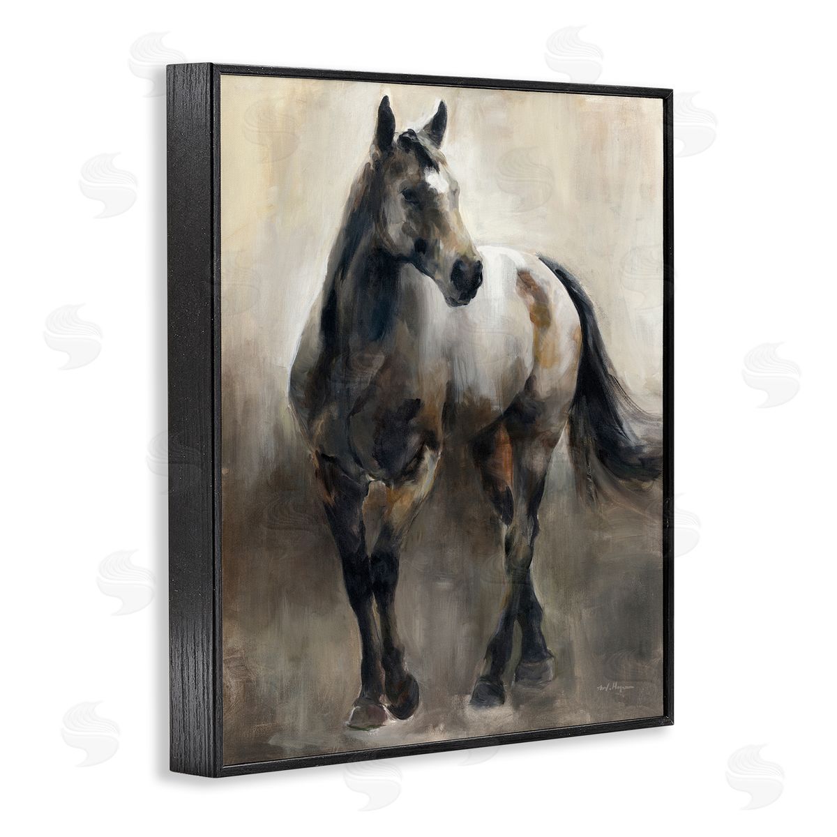 Marilyn Hageman Copper & Nickel Horse Black Framed Giclee Wall Art Print