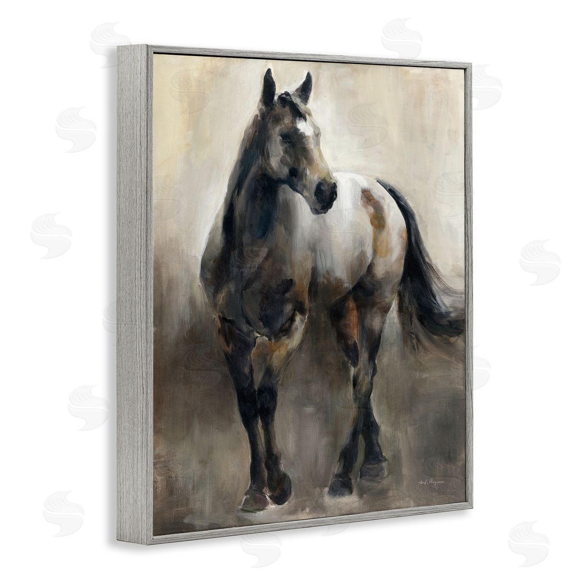 Marilyn Hageman Copper & Nickel Horse Gray Framed Giclee Wall Art Print