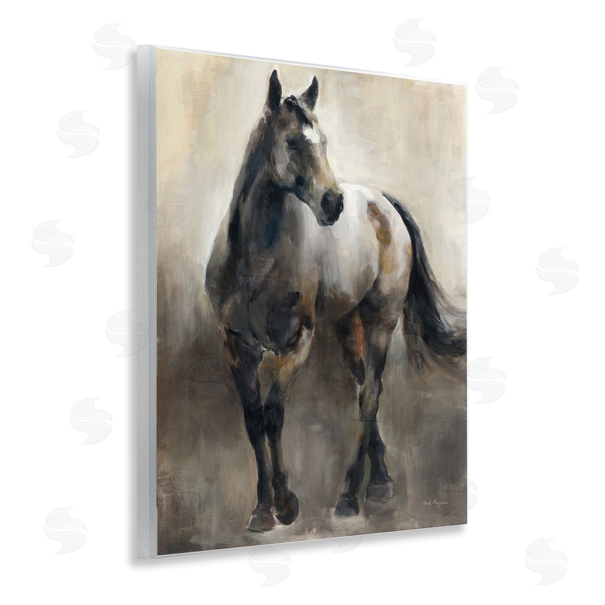 Marilyn Hageman Copper & Nickel Horse Wooden Wall Plaque Art Print
