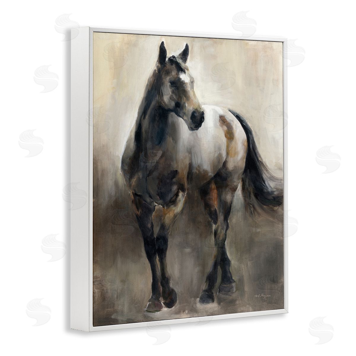 Marilyn Hageman Copper & Nickel Horse White Framed Giclee Wall Art Print