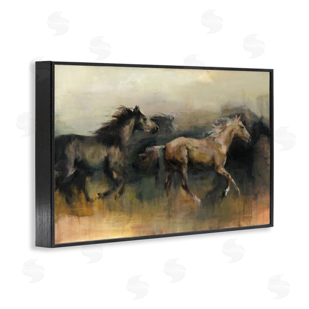Marilyn Hageman Roaming The West Horses Black Framed Giclee Wall Art Print