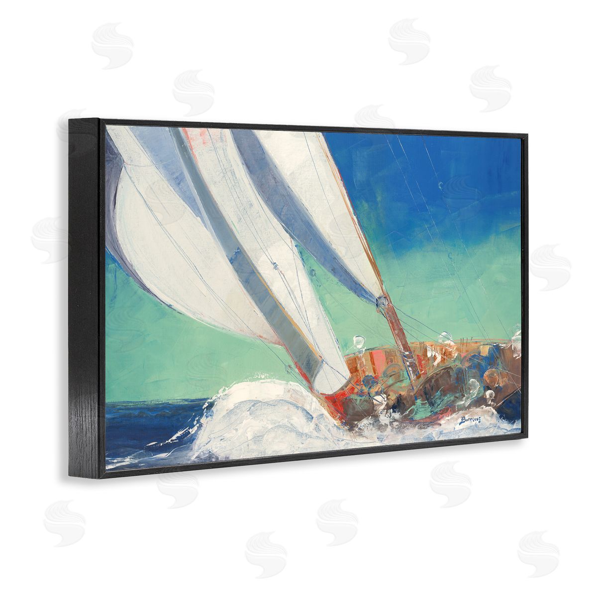 John Burrows Maritime Boat Hull Black Framed Giclee Wall Art Print