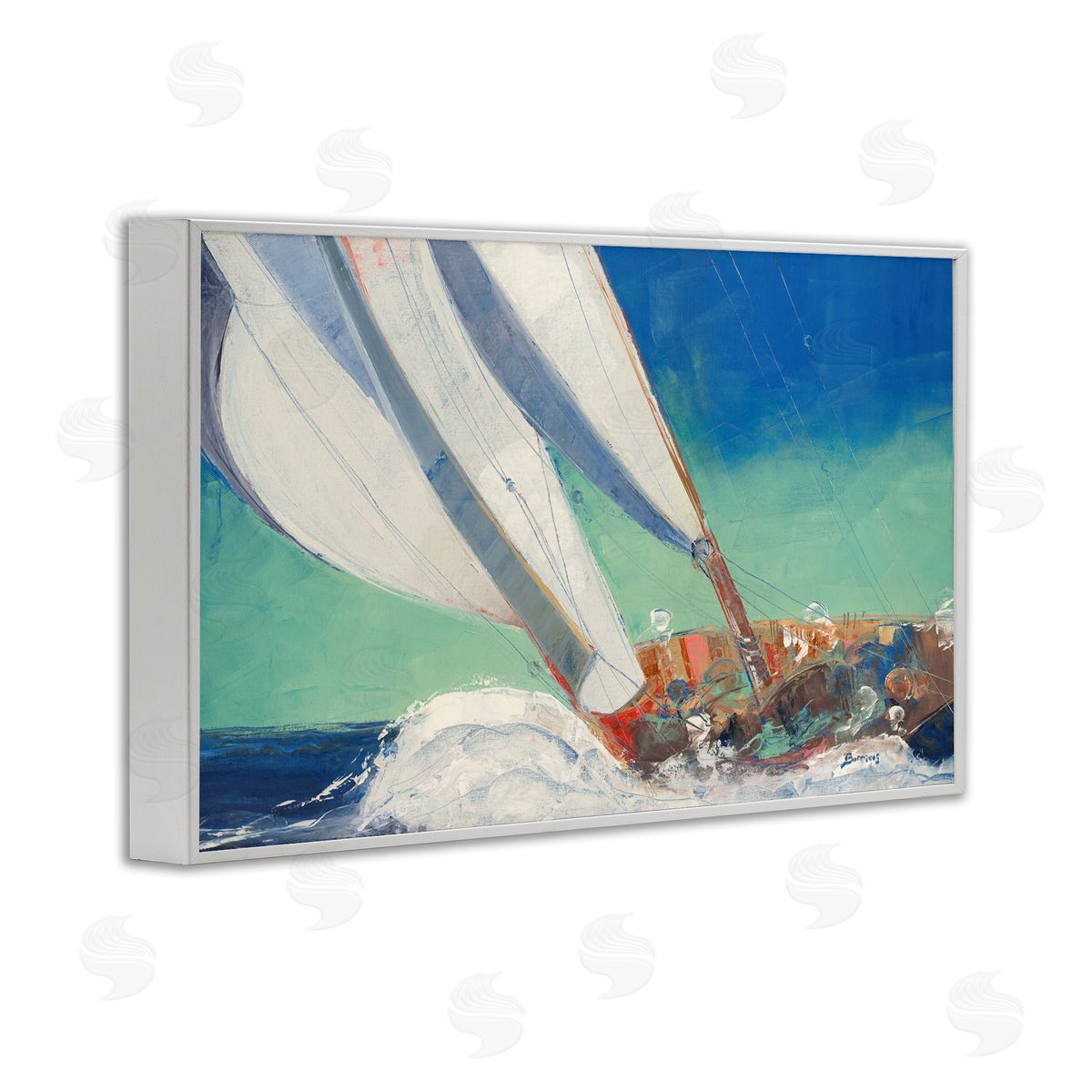 John Burrows Maritime Boat Hull White Framed Giclee Wall Art Print