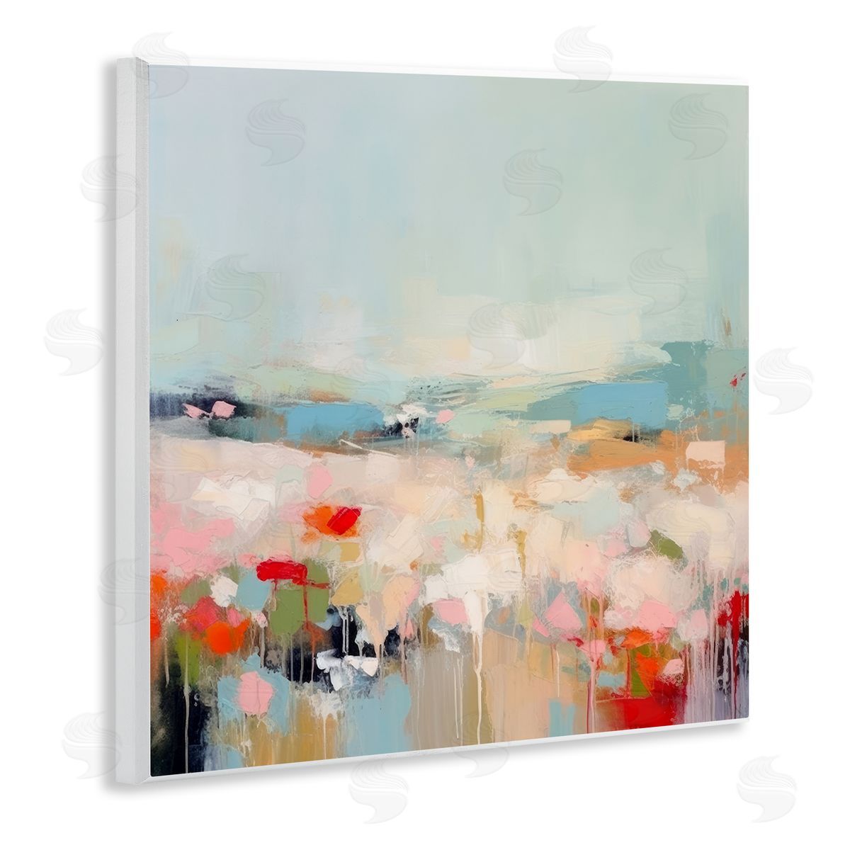 Irena Orlov Pastel Paint Drip Scene Wooden Wall Plaque Art Print