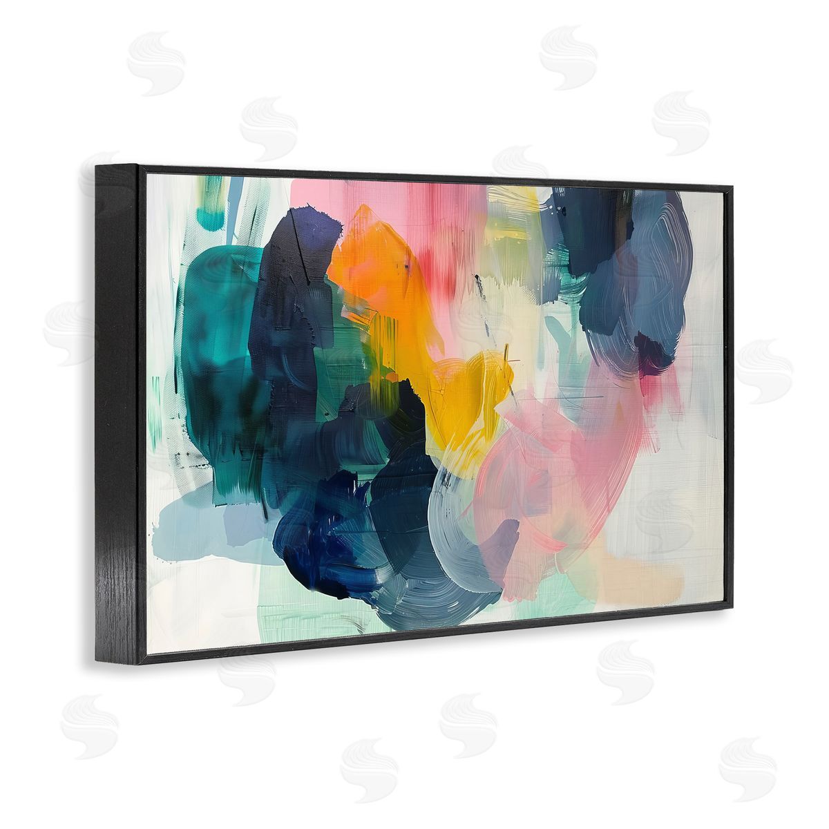 Irena Orlov Bold Paint Strokes Black Framed Giclee Wall Art Print