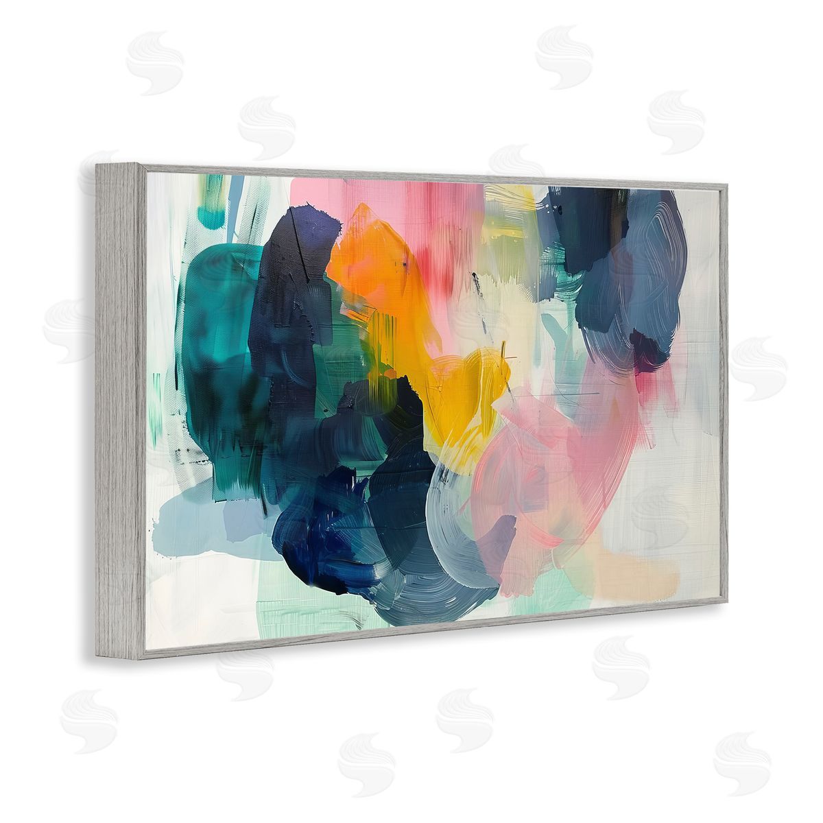 Irena Orlov Bold Paint Strokes Gray Framed Giclee Wall Art Print