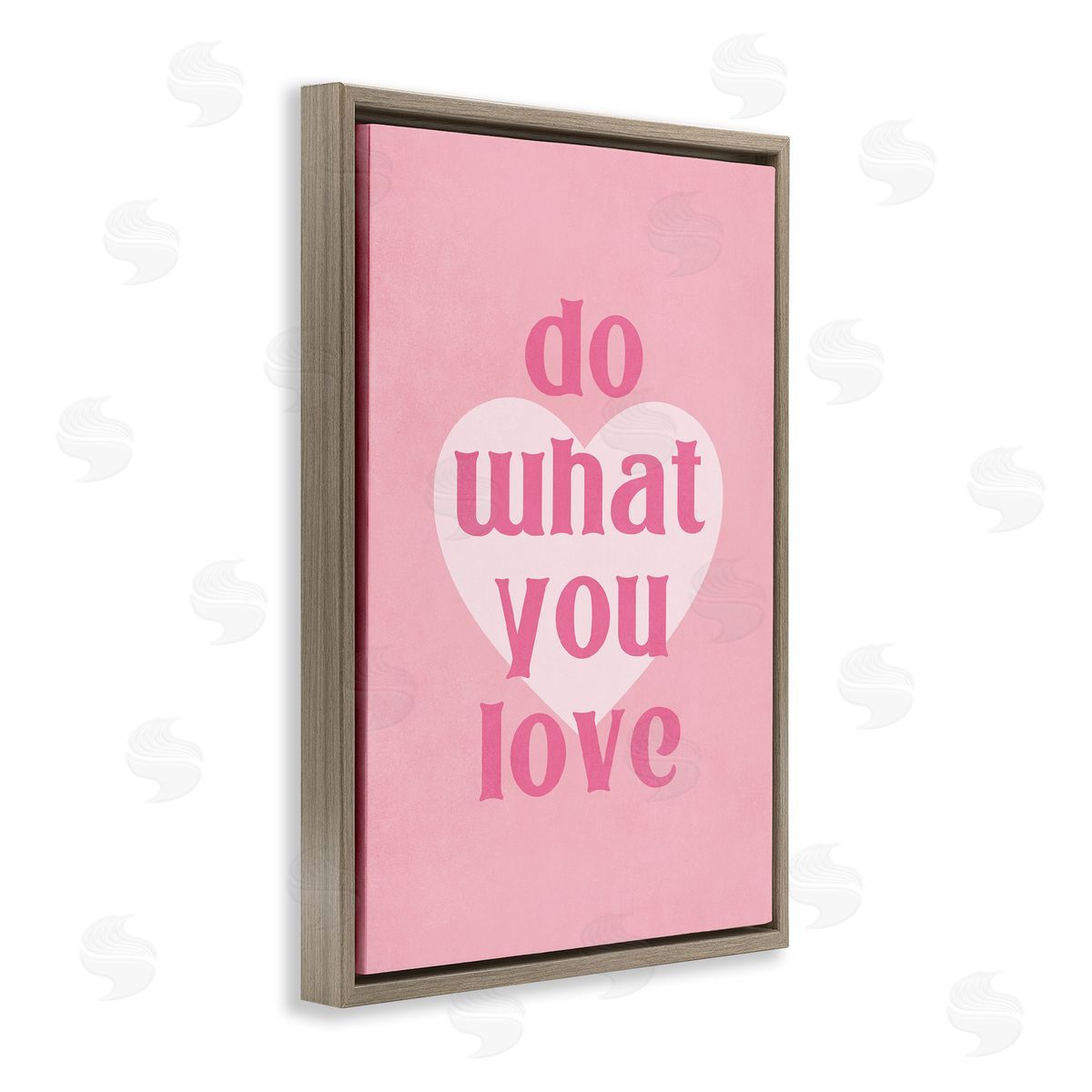 Nataly White Do What You Love Pink Brown Floating Frame Canvas Wall Art Print