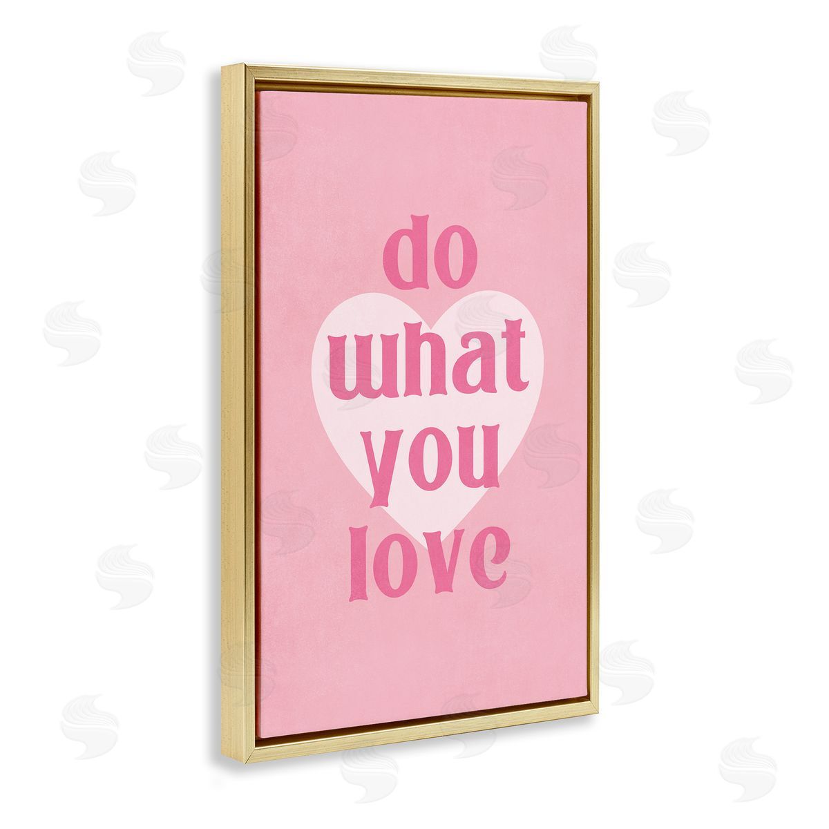 Nataly White Do What You Love Pink Gold Floating Frame Canvas Wall Art Print