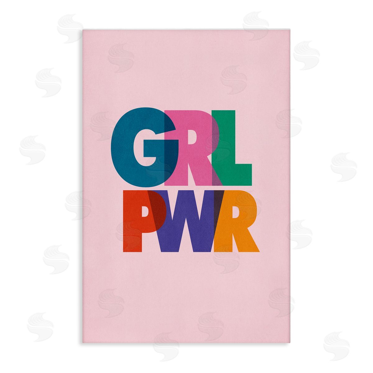 Nataly White Girl Power Pastel Text Canvas Wall Art Print