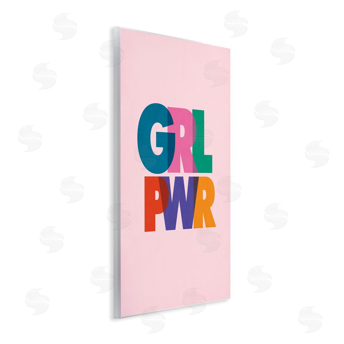 Nataly White Girl Power Pastel Text Wooden Wall Plaque Art Print