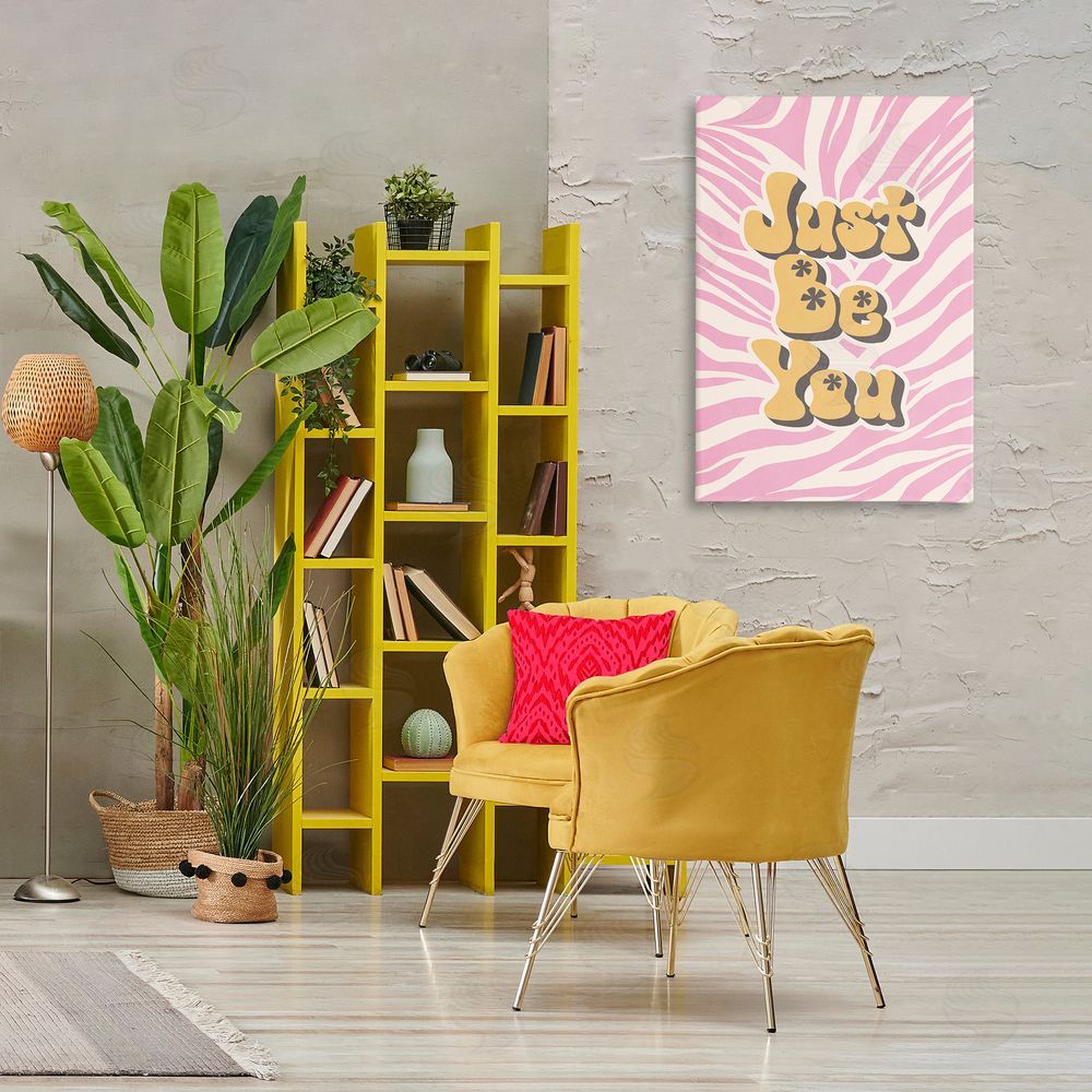 Nataly White Just Be You on Zebra Canvas Wall Art Print in Room