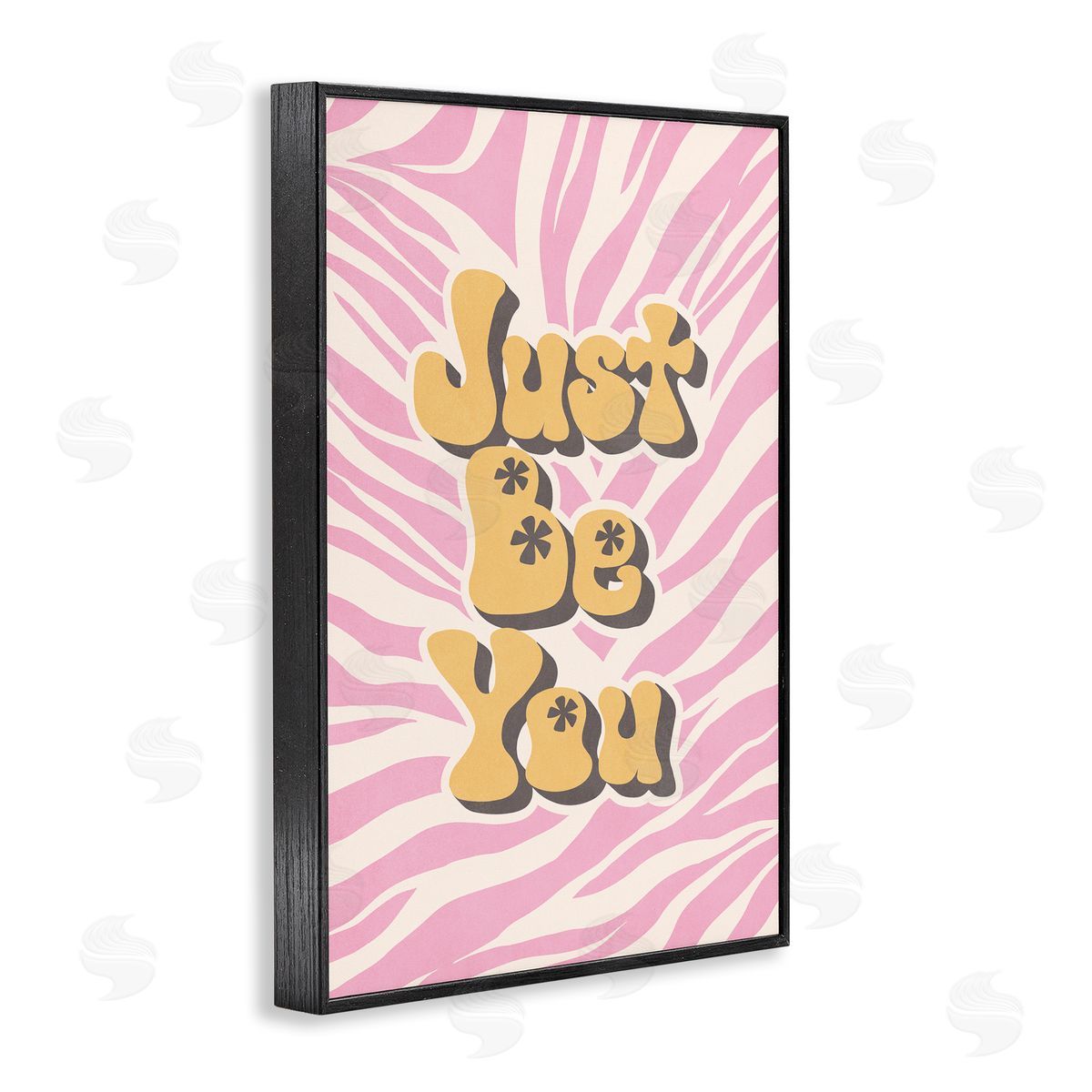Nataly White Just Be You on Zebra Black Framed Giclee Wall Art Print