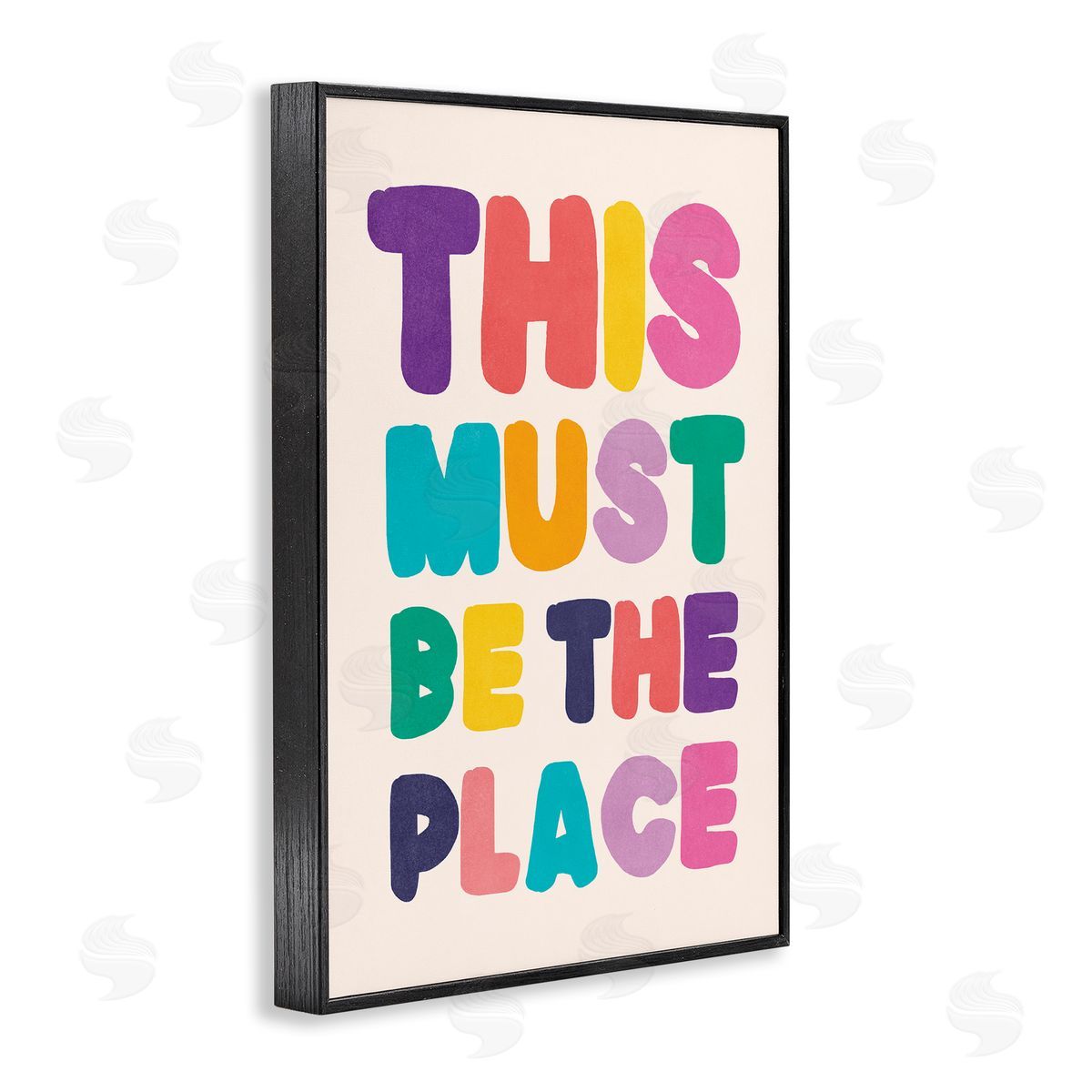 Nataly White Must Be The Place Phrase Black Framed Giclee Wall Art Print