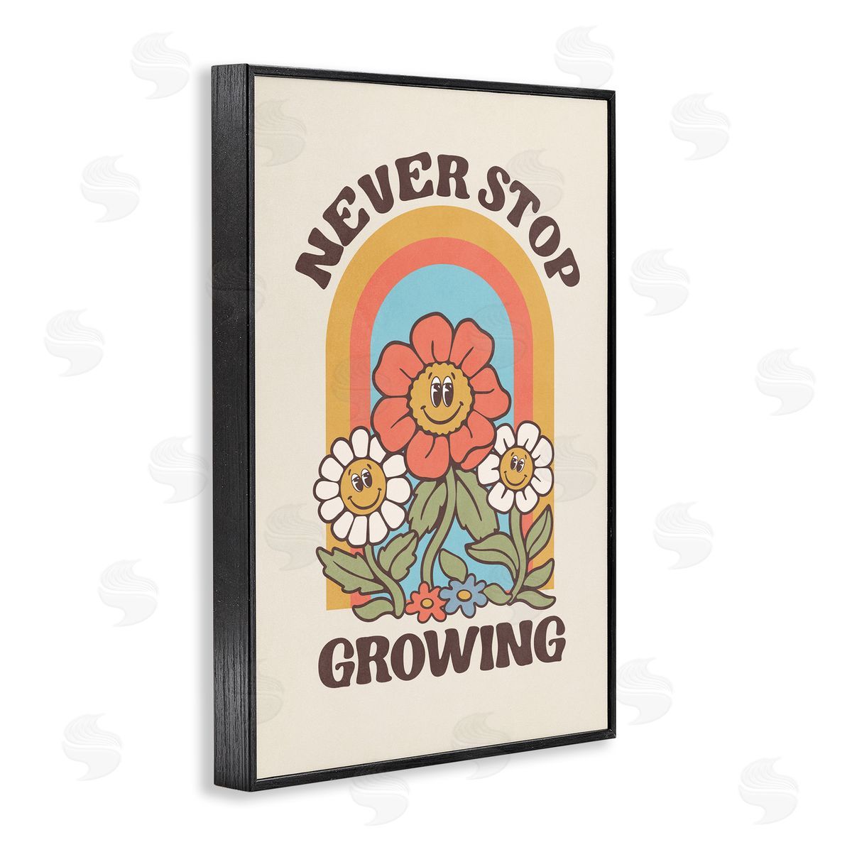 Nataly White Vintage Never Stop Growing Black Framed Giclee Wall Art Print