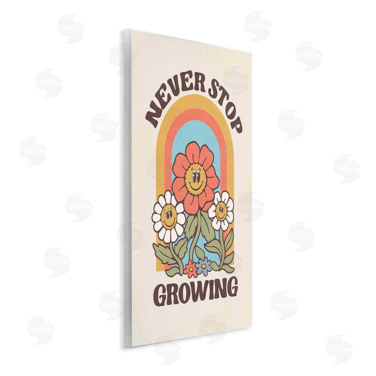 Nataly White Vintage Never Stop Growing Wooden Wall Plaque Art Print
