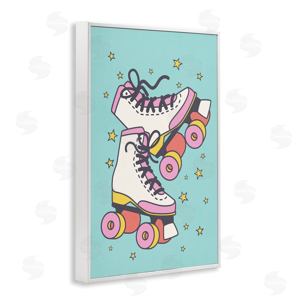 Nataly White Vintage Roller Skates White Framed Giclee Wall Art Print