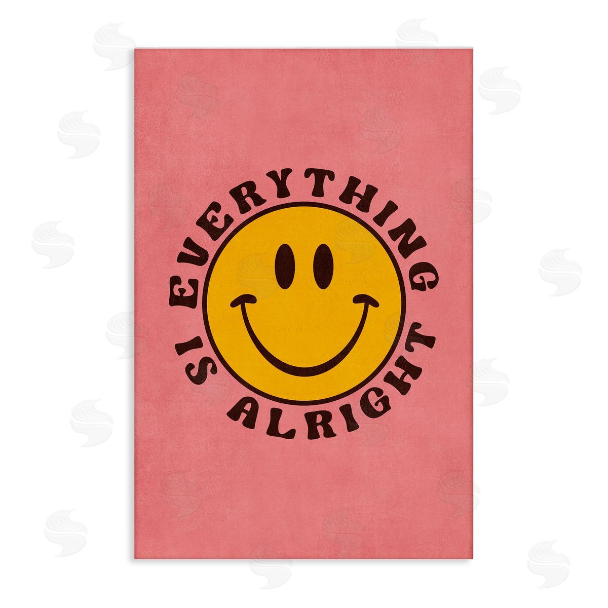 Nataly White Retro Everything Is Alright Canvas Wall Art Print
