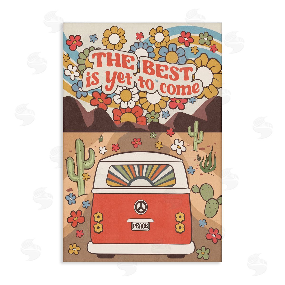 Nataly White Groovy Best Yet To Come Canvas Wall Art Print