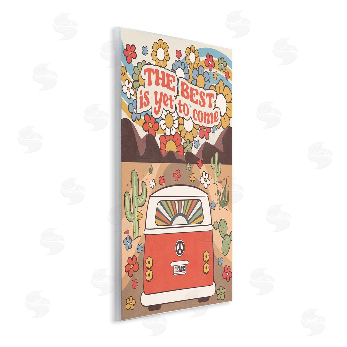 Nataly White Groovy Best Yet To Come Wooden Wall Plaque Art Print