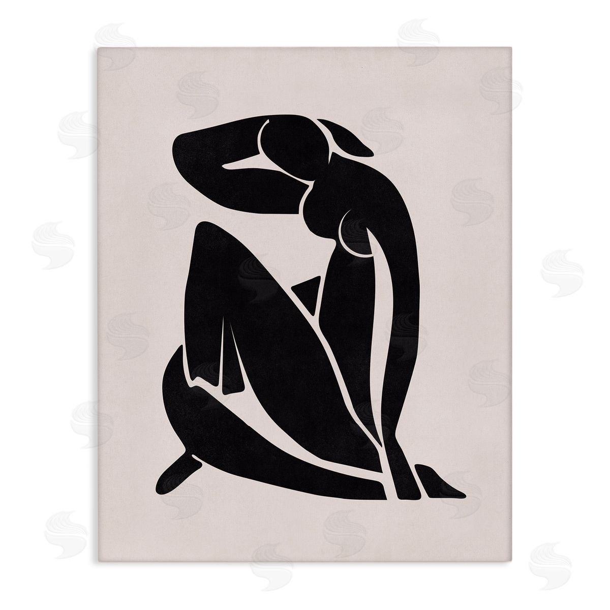 Nataly White Midcentury Boho Figure Canvas Wall Art Print