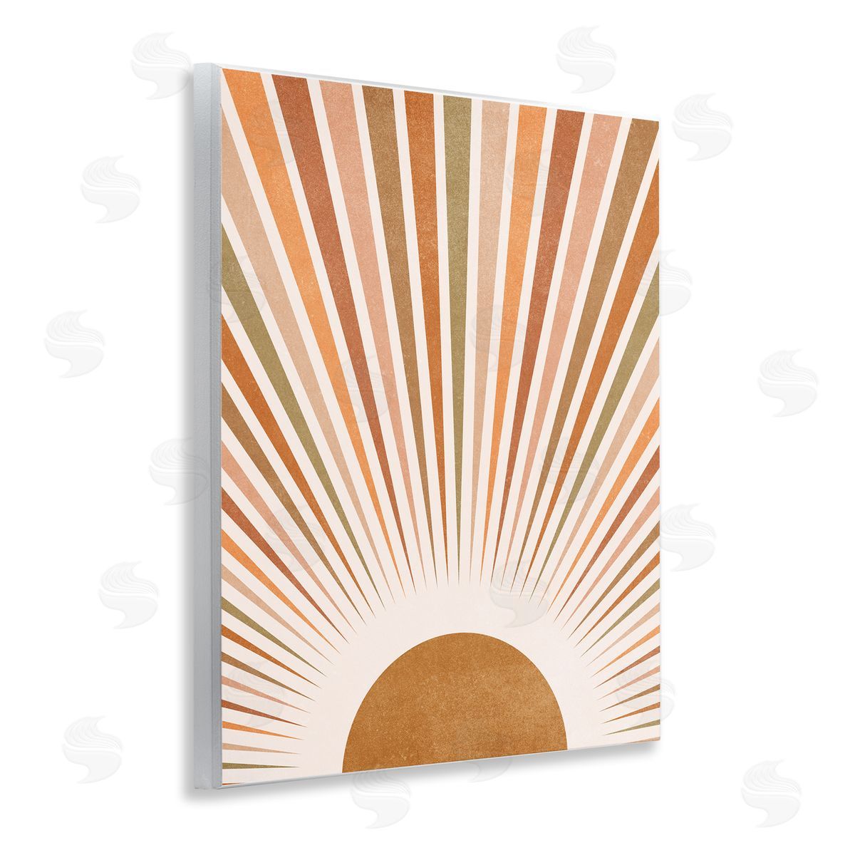 Nataly White Vintage Boho Sunburst Wooden Wall Plaque Art Print