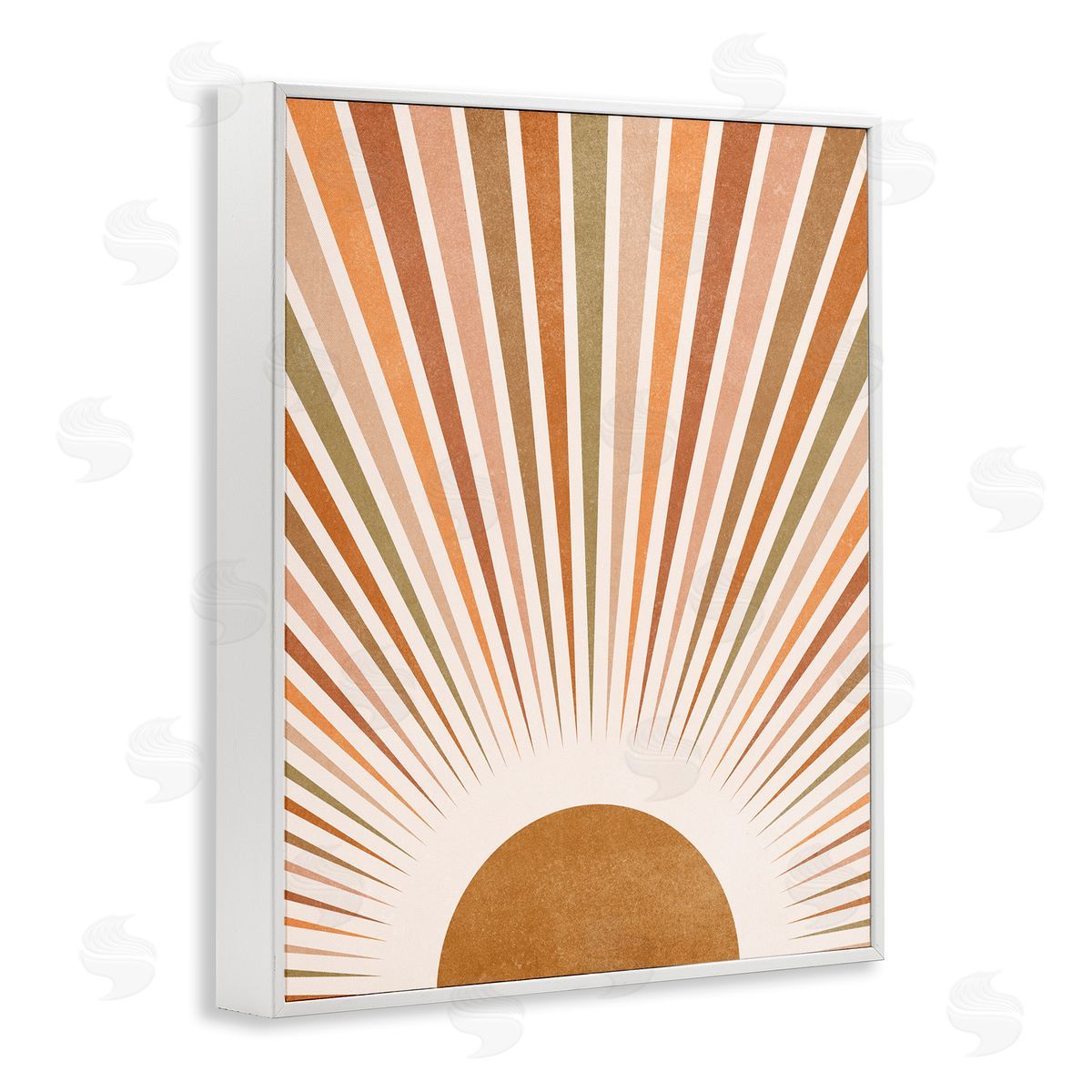 Nataly White Vintage Boho Sunburst White Framed Giclee Wall Art Print
