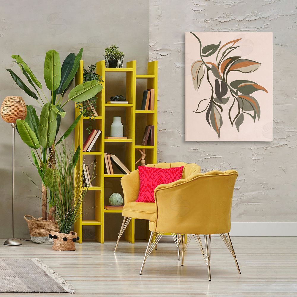 Nataly White Hanging Botanical Ivy Canvas Wall Art Print in Room