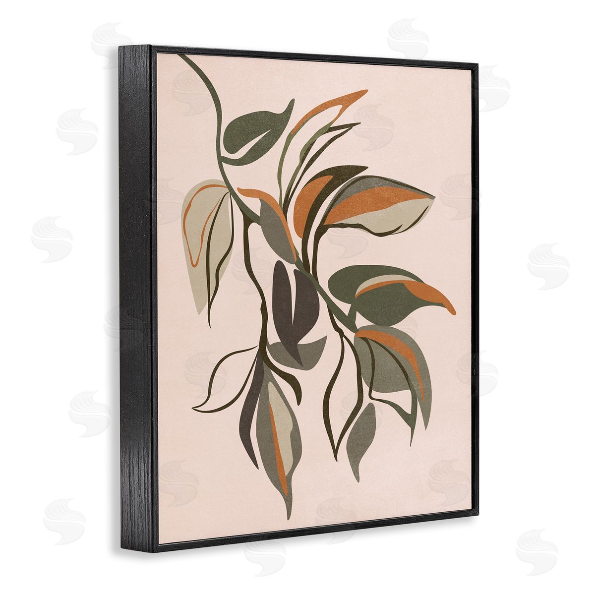 Nataly White Hanging Botanical Ivy Black Framed Giclee Wall Art Print