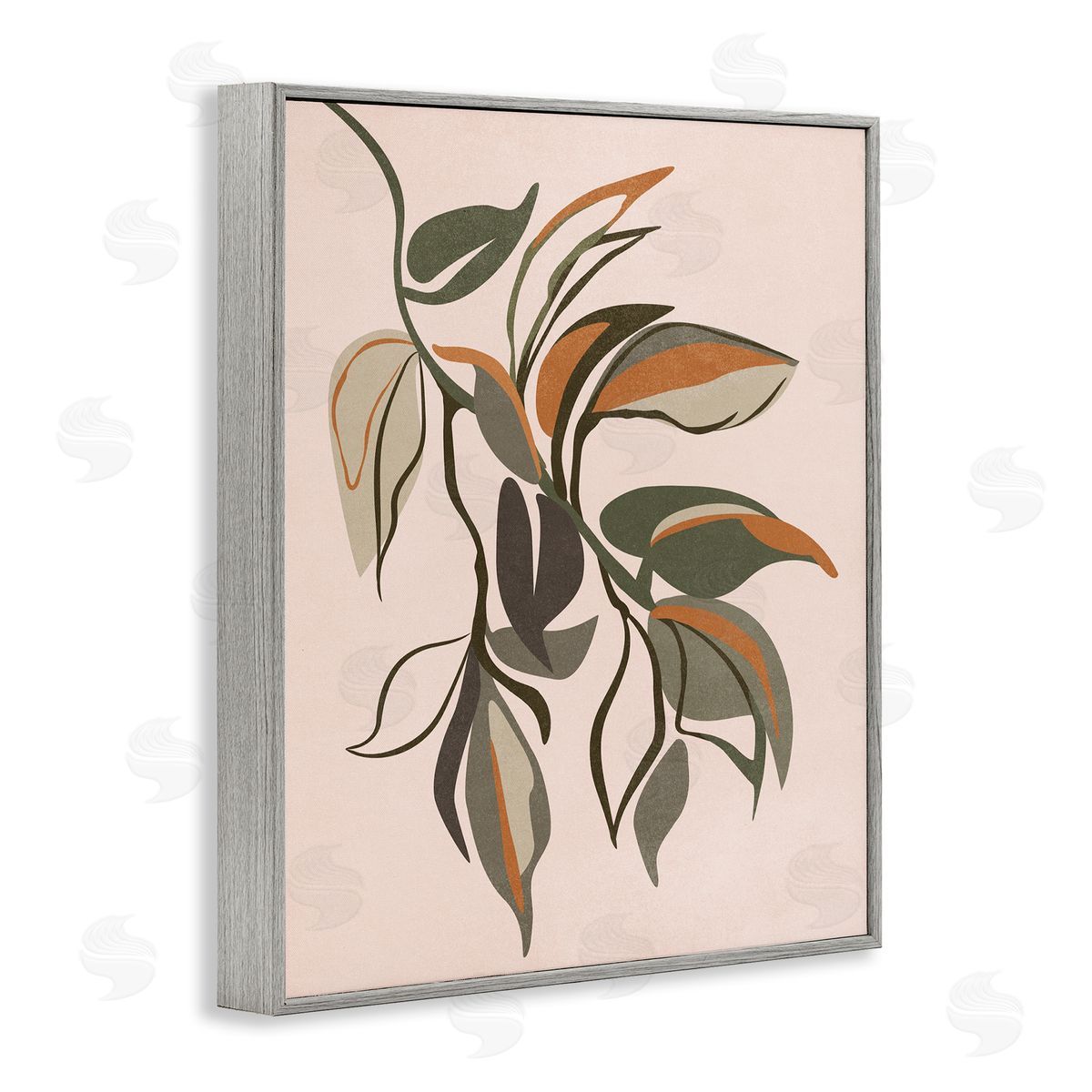 Nataly White Hanging Botanical Ivy Gray Framed Giclee Wall Art Print