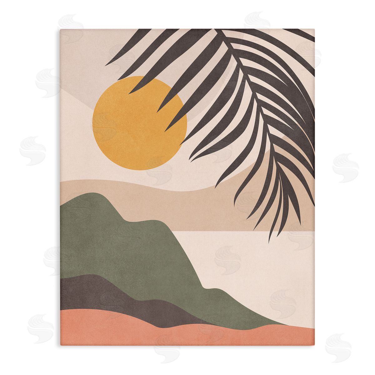 Nataly White Tropical Boho Scene Canvas Wall Art Print