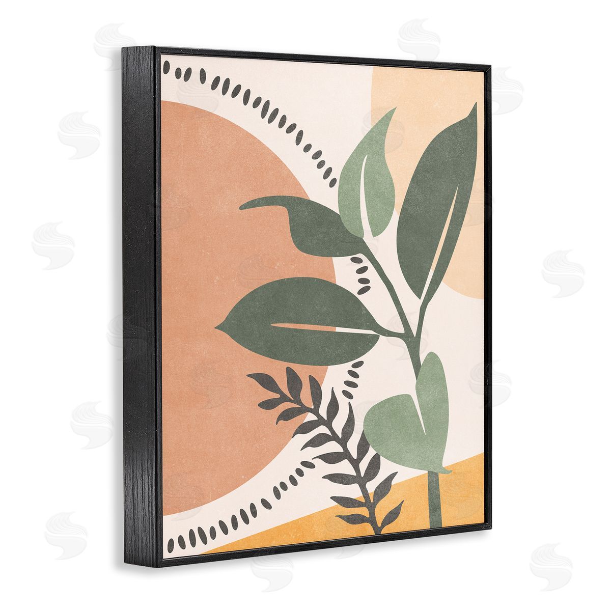 Nataly White Peachy Tropical Boho Black Framed Giclee Wall Art Print