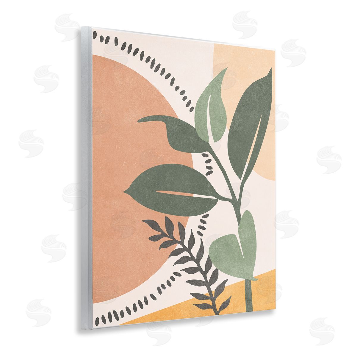 Nataly White Peachy Tropical Boho Wooden Wall Plaque Art Print