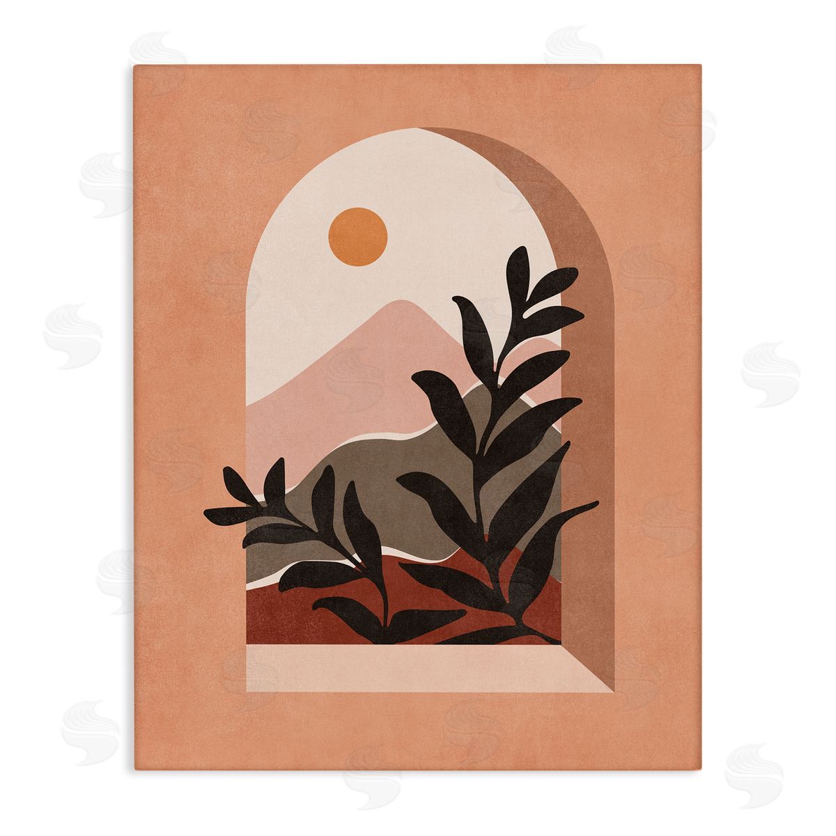 Nataly White Terracotta Boho Window Canvas Wall Art Print