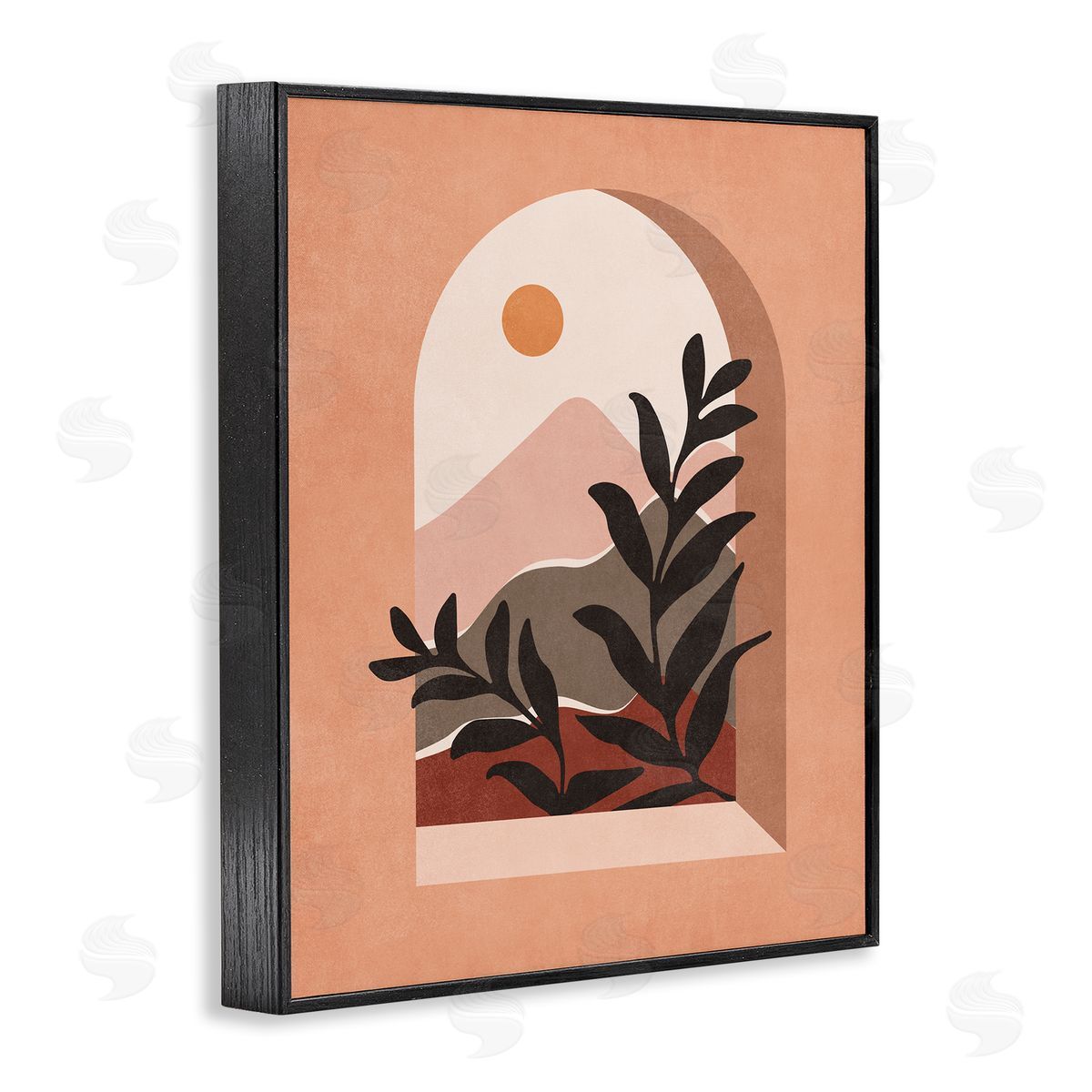 Nataly White Terracotta Boho Window Black Framed Giclee Wall Art Print