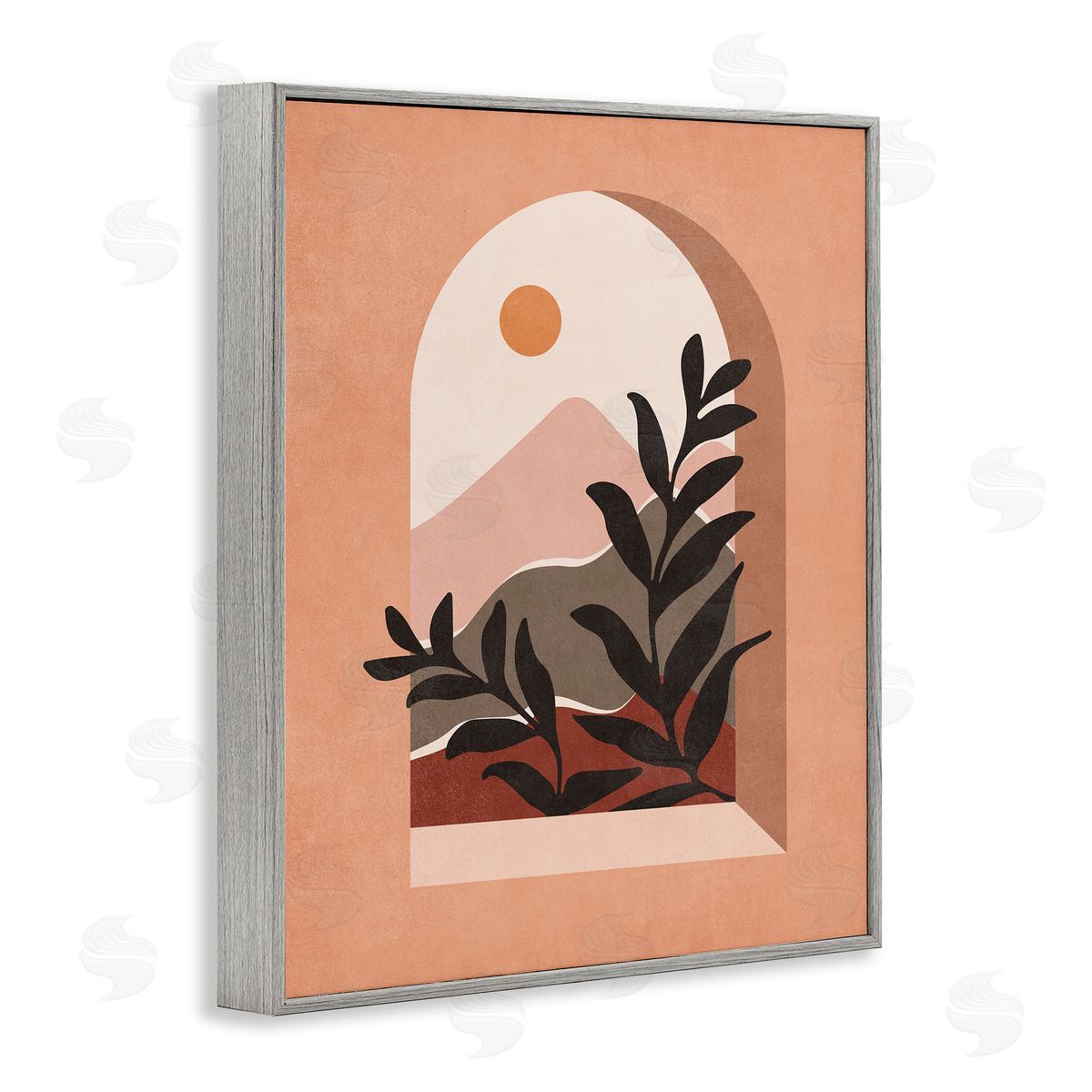 Nataly White Terracotta Boho Window Gray Framed Giclee Wall Art Print